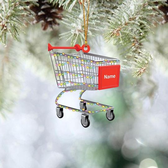 Discover Personalized Shopping Cart Ornament, Shopping Christmas Ornament Gift, Grocery Store Ornament Decor, Supermarket Ornament Decor TD-1031-LRYQ