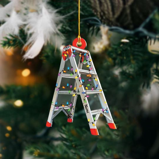 Discover Personalized Construction Ladder Ornament, Construction Ladder Christmas Ornament, Construction Ornament Gift, Constructor Gift ID-1128-IBTE