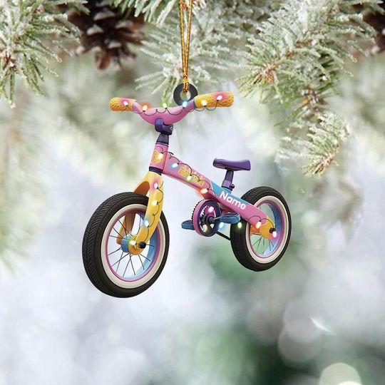 Personalized Child Bicycle Christmas Ornament, Child Bicycle Ornament, Cyclist Ornament, Cycling Ornament, Bicycle Lovers Gift