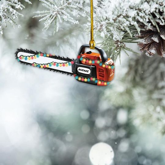 Discover Personalized Chainsaw Christmas Ornament, Arborist Christmas Ornament Gift, Tree Cutter Ornament, Logger Tree Surgeon Gift TD-1029-NQOR