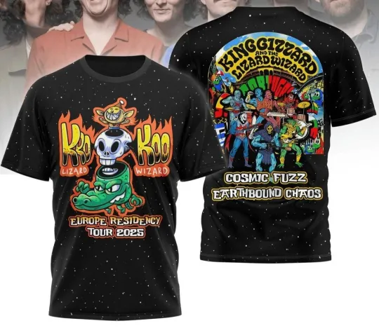 Discover King Gizzard and the Lizard Wizard Europe Residency Tour 2025 3D T-Shirt