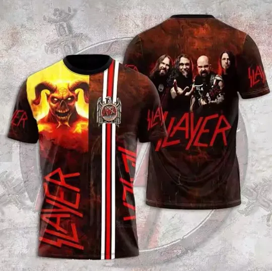 Discover Rock Band Slayer 3D Print T-shirt For Men Women