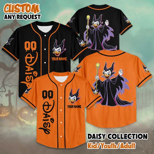 Discover Personalized Disney Daisy Duck Baseball Jersey, Daisy Duck Halloween Baseball Shirt