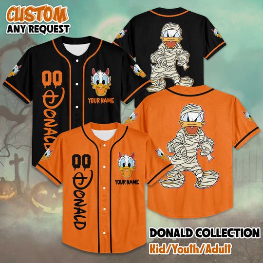 Discover Custom Donald Duck Halloween Baseball Jersey, Disney Donald Jersey Shirt