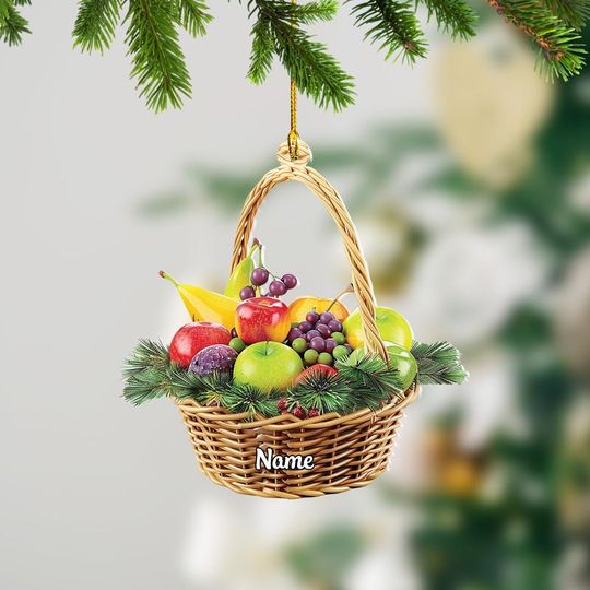 Discover Basket Fresh Fruit Christmas Ornament, Xmas Tree Decor, Loved Basket Fresh Fruit Ornament, Christmas Hanging Ornament Gift TD-1024-PEYW