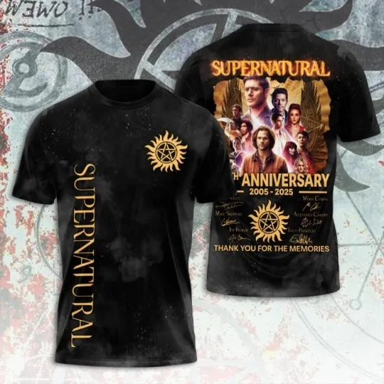 Supernatural 3D Shirt 2005-2025 20th Anniversary
