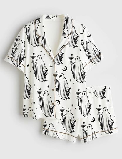 Discover Martini Short Sleeve Pajama Set with Pockets