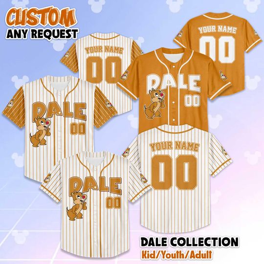 Discover Personalized Dale Baseball Jersey, Disney Chip and Dale Jersey