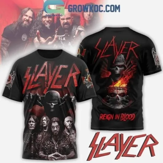 Discover Slayer Reign In Blood Fan 3D T-Shirt, Rock Band