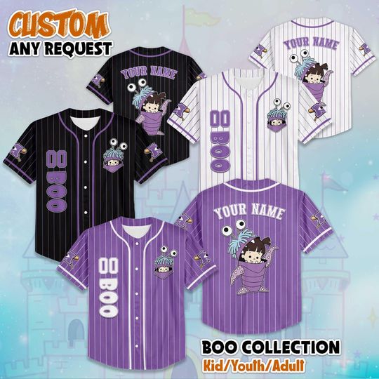 Discover Custom Boo Monsters Baseball Jersey, Personalized Disney Monsters Inc Boo Baseball Shirt