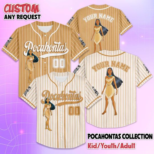 Discover Custom Pocahontas Baseball Jersey, Custom Disney Princess Pocahontas Baseball Shirt