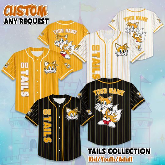 Discover Personalized Tails Baseball Jersey, Custom Sonic The Hedgehog Tails Jersey Shirt, Baseball Team Outfit, Gift For Fans