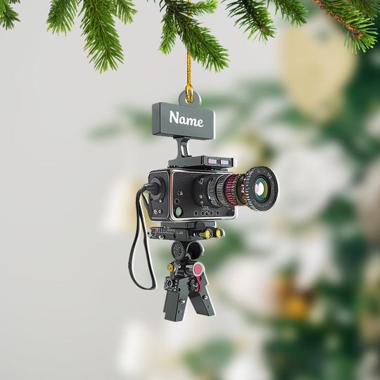 Video Camera Movie Christmas Ornament, Xmas Tree Decor, Loved Video Camera Movie Ornament, Christmas Ornament Gift