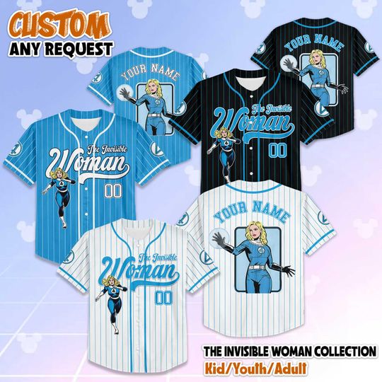 Discover Personalized The Invisible Woman Baseball Jersey, Custom Fantastic Four Shirt