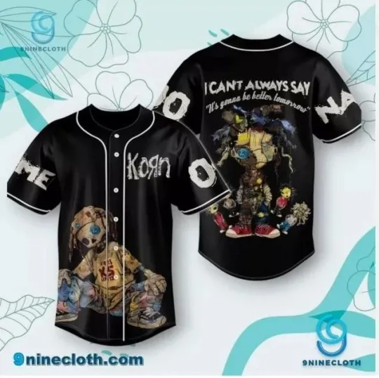 Custom Name And Number Korn Band Music baseball jersey new 3d gift