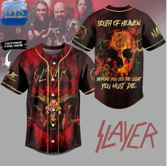 Discover Custom Slayer South Of Heaven Baseball Jersey