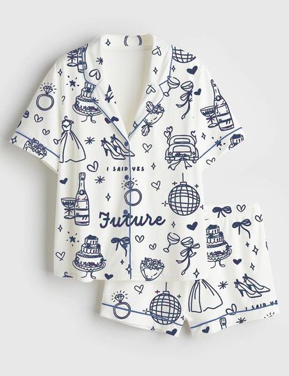 Women's Short Pajamas Set with Pocket