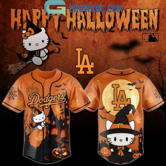 Discover New hot Dodgers Collab Kitty Halloween 2025 Jersey Full Size PP3D309