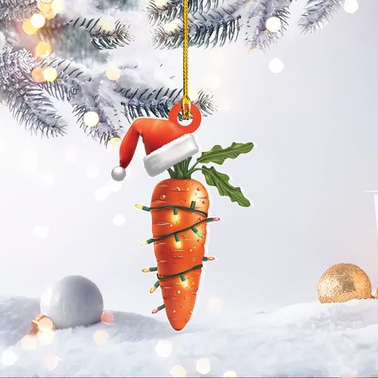 Discover Carrot Christmas Lights Ornament, Carrot Car Ornament Decor, Carrot Flat Hanging Ornament, Carrot Lovers Xmas Ornament Gift TD-0926-OYAA
