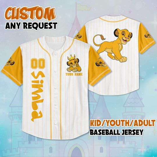 Discover Personalized Simba Baseball Jersey, Custom Disney The Lion King Jersey Shirt, Simba Outfit