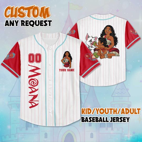 Discover Personalized Moana Baseball Jersey, Custom Disney Moana Jersey Shirt