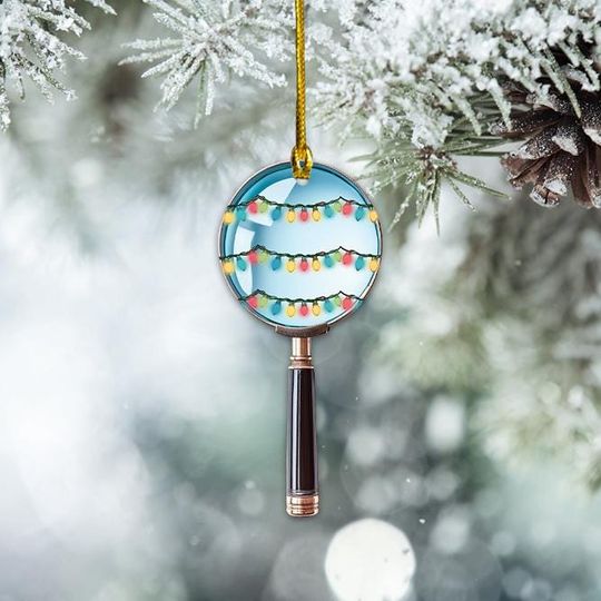 Discover Personalized Magnifying Glass Ornament, Magnifying Glass Christmas Ornament Gift, Magnifying Glass Hanging Ornament Decor TD-1021-6TCO