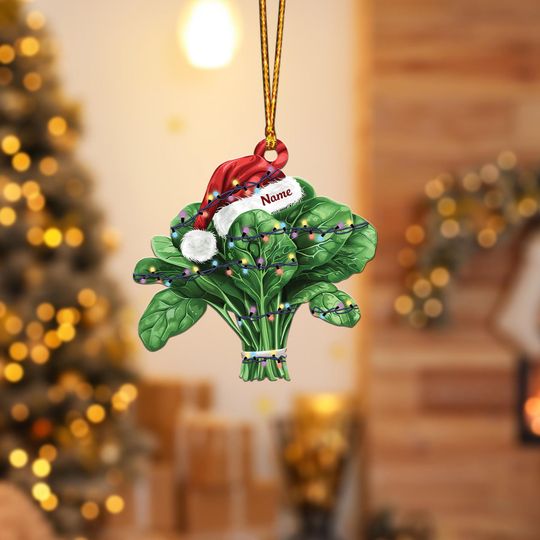 Discover Spinach Christmas Tree Ornament, Spinach Car Ornament, Spinach Flat Hanging Ornament, Spinach Lovers Xmas Ornament Gift ID-1030-HQCL