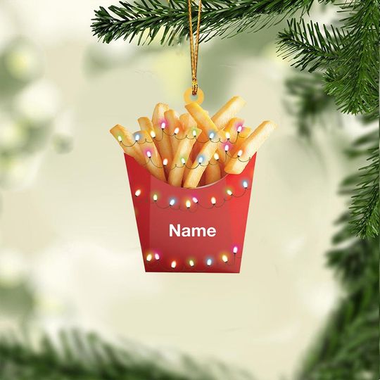 Discover Personalized French Fries Ornament, French Fries Christmas Ornament, Fast Food Lovers Ornament, Kitchen Holiday Ornament Decor TD-1031-IZKX