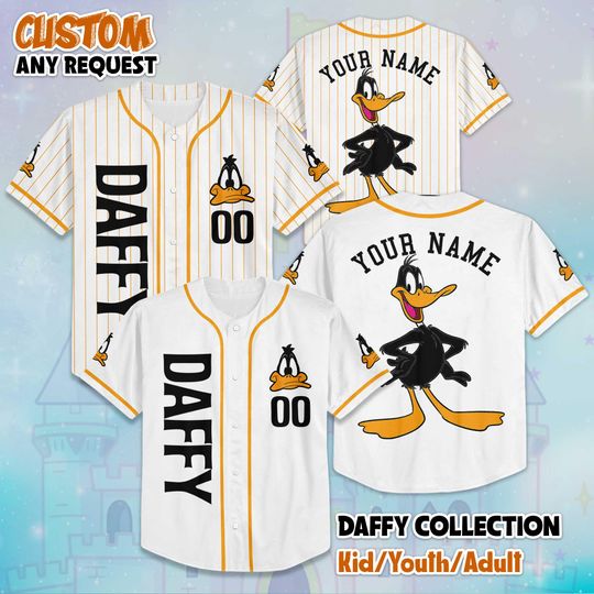 Personalized Daffy Duck Baseball Jersey, Custom Daffy Duck Shirt, Baseball Team Outfit