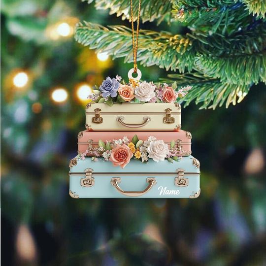 Discover Personalized Suitcases Ornament, Suitcases Christmas Ornament, Travelling Ornament, Traveler Gift, Travel Lovers Ornament Gift ID-1029-BH3O