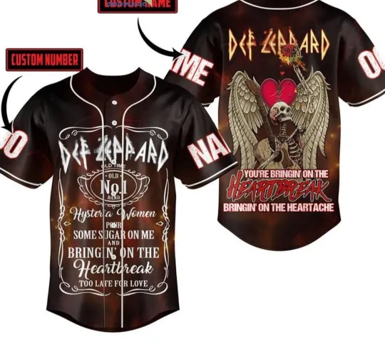Def Leppard You’re Bringin’ On The Heartbreak Personalized Baseball Jersey
