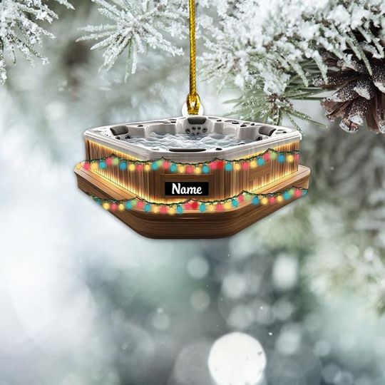 Discover Personalized Whirlpool Bathtub Ornament, Hot Bathtub Spa Christmas Ornament, Hot Tub Sauna Ornament, Tub Swimming Pool Ornament TD-1024-XN71