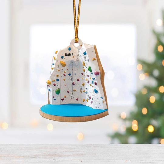 Discover Climbing Wall Christmas Ornament, Rock Climbing Ornament, Mountain Climber Ornament, Climbing Gym Ornament, Bouldering Ornament TD-1210-VIKB