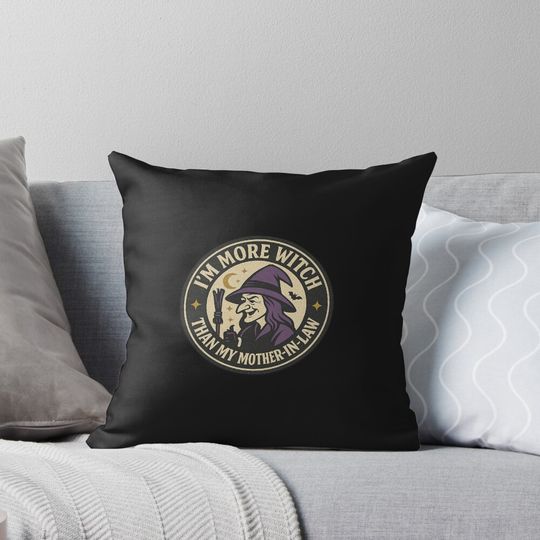 Discover I’m More Witch Than My Mother-in-Law Gothic Vintage Pillow