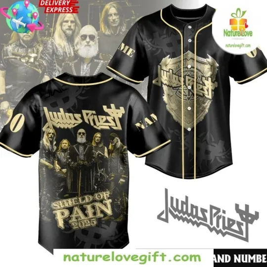 Judas Priest 2025 Shield Of Pain Baseball Jersey