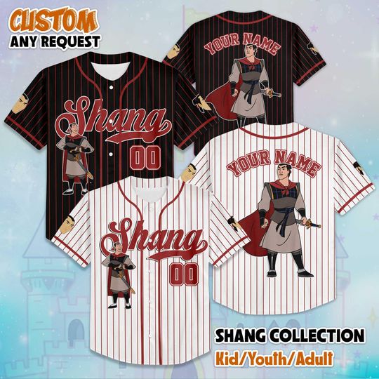 Discover Custom Shang Baseball Jersey, Personalized Disney Mulan Shirt, Hero Team Outfit