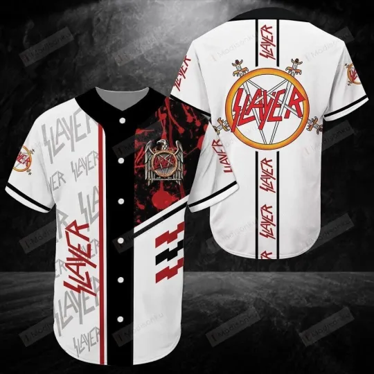 Discover Slayer Rock Band Music Lover 3D Printed Baseball Jersey