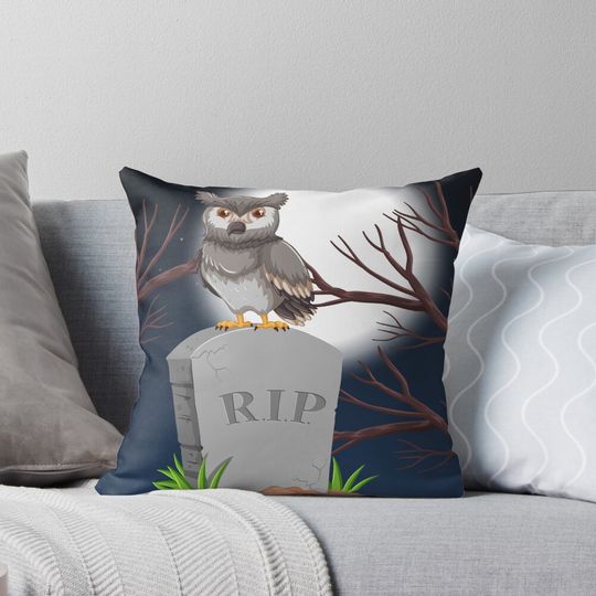 Discover Owl Welcoming Halloween Classical Pillow