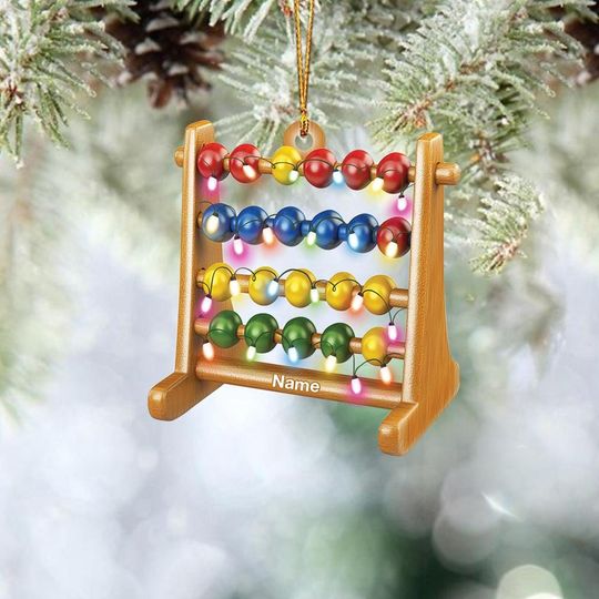 Discover Personalized Abacus Christmas Ornament, Math Ornament, Abacus Lovers Ornament Gift, Math Teacher Ornament, Classroom Ornament TD-1108-FJ1B