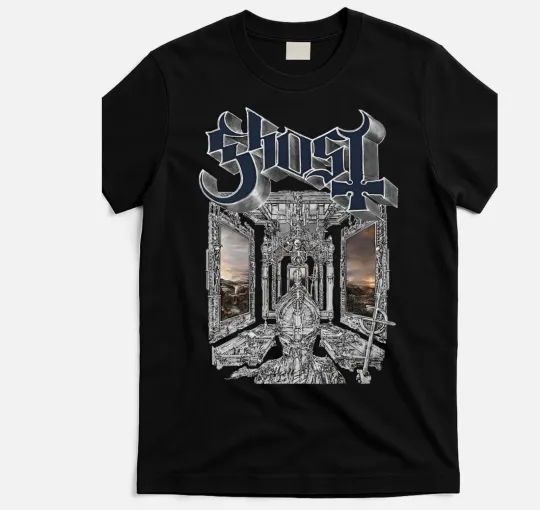 Ghost Skeletá Glitter T-Shirt, Ghost Band 2025 Tour Merch, Rock Music Lover Tee