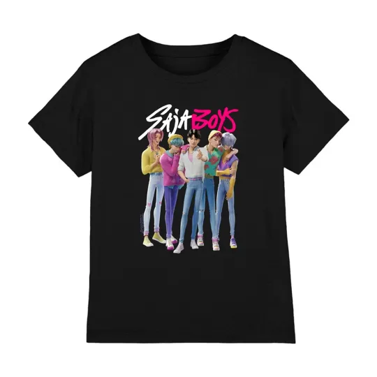 Discover Kpop Demon Hunters - Saja Boys Boy Band Kids T-Shirt, Black