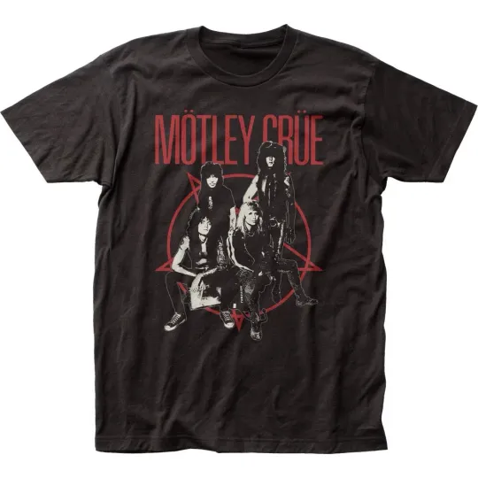 Discover Motley Crue Group T-Shirt Mens Rock And Roll Music Classic Band Tee New Black