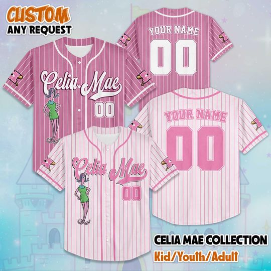 Discover Personalized Celia Mae Baseball Jersey, Custom Disney Monsters Inc Shirt, Celia Disney Outfit, Matching Family Jersey, Disneyland Trip Gift
