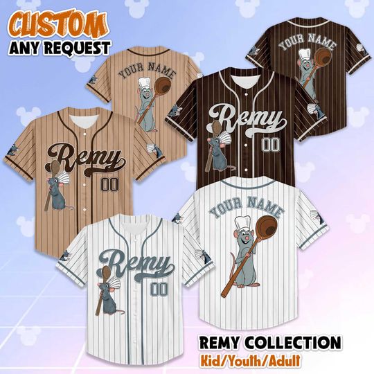 Personalized Ratatouille Remy Baseball Jersey, Custom Ratatouille Shirt