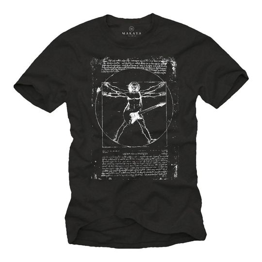 Discover Music Rock Band T-Shirt Men's Da Vinci Print - Guitar Gift for Him Size  S-XXXXXL