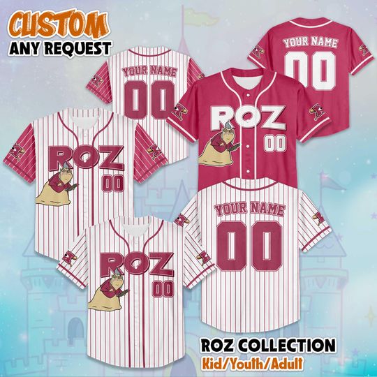 Discover Personalized Roz Baseball Jersey, Custom Disney Monsters Inc Shirt, Roz Disney Outfit, Matching Family Jersey, Disneyland Trip Gift