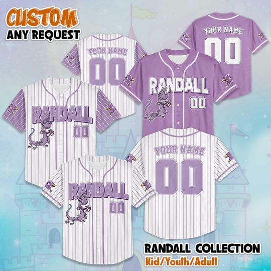 Discover Personalized Randall Boggs Baseball Jersey, Custom Disney Monsters Inc Shirt, Randall Disney Outfit, Matching Family Jersey