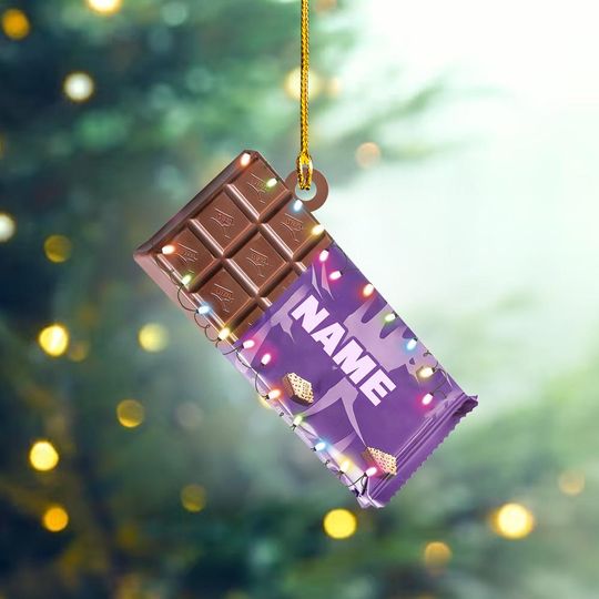 Discover Personalized Chocolate Ornament, Chocolate Bar Christmas Ornament, Chocolate Lovers Ornament Gift, Chocolate Holiday Ornament ID-1212-GAID