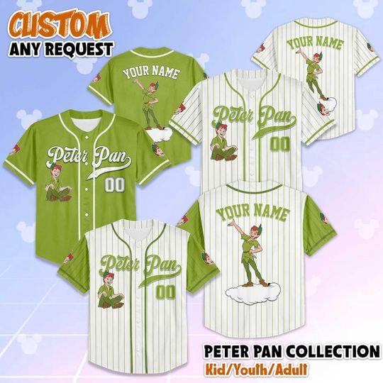 Discover Personalized Peter Pan Baseball Jersey, Custom Disney Shirt, Peter Pan Outfit