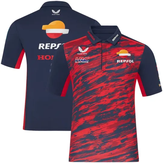 Discover Repsol Honda Racing Polo Shirt Men's Castore Moto GP Team Rider - New